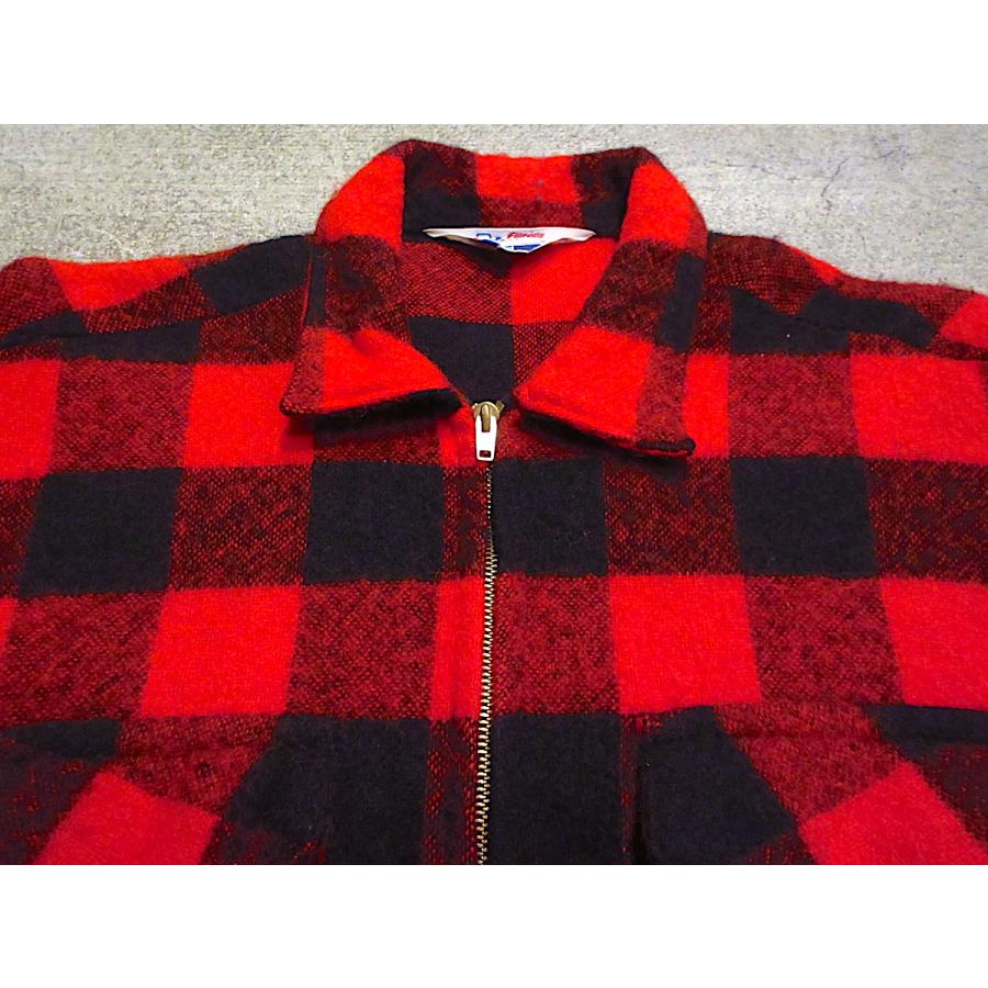 ビンテージ50's60's○Alpineバッファローチェックハーフジップウール