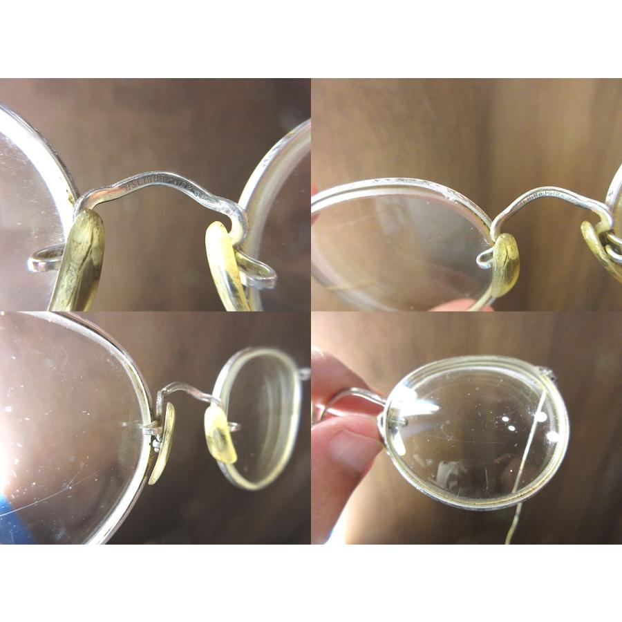 ビンテージ30's40's○B&L HIBO 1/10 12KGF彫金ボストン眼鏡○240924z5
