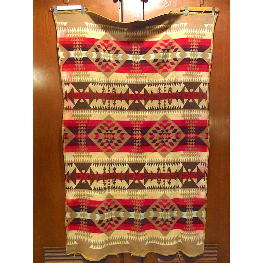 ビンテージ20's30's○PENDLETONネイティブ柄ウールブランケット約186cm