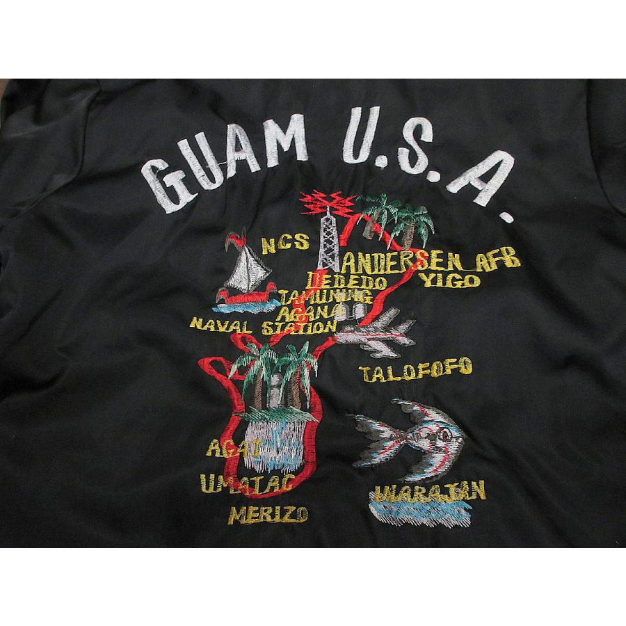 ビンテージ70's○SAMMY'S GUAM U.S.A.刺繍入りスーベニアジャケット黒