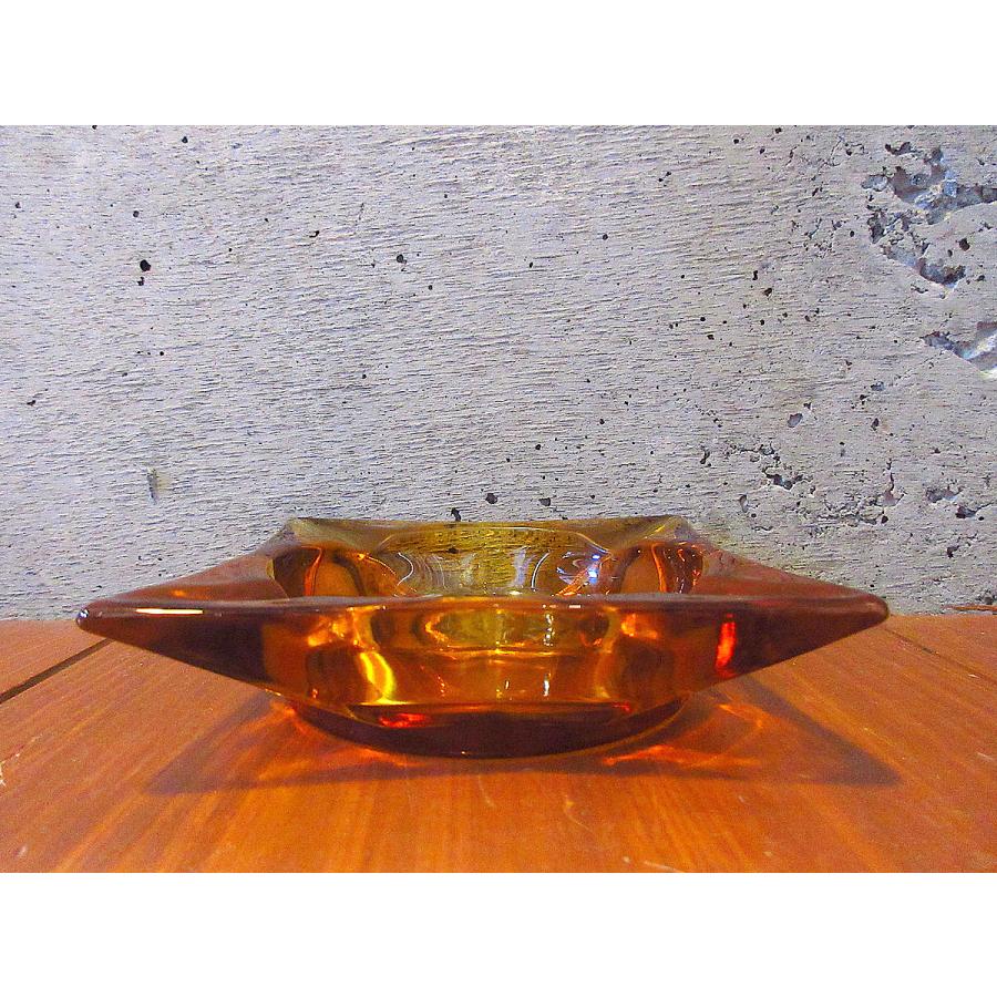 ビンテージ○ANCHOR HOOKINGガラスアシュトレイアンバー○250309k4