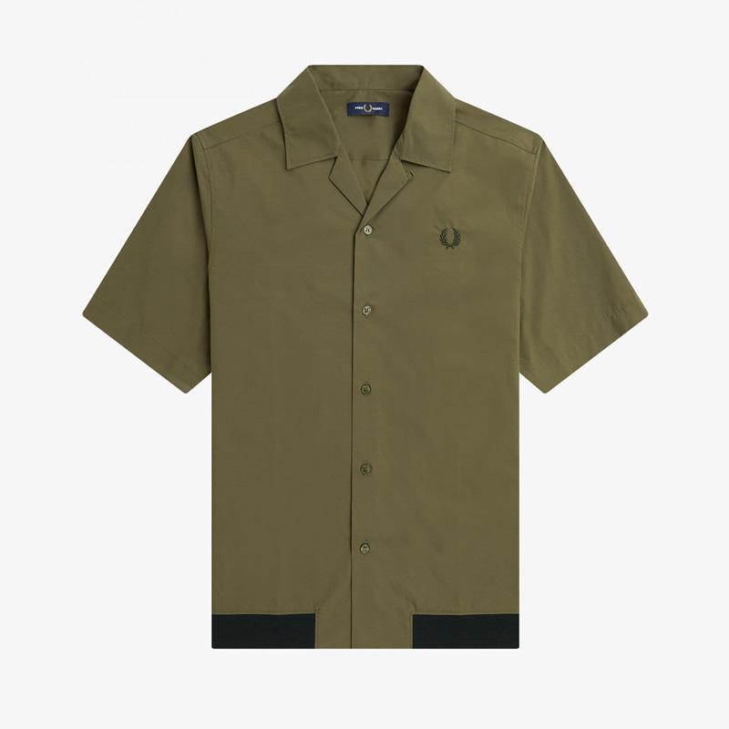 FRED PERRY（フレッドペリー） リブド ヘム リビアカラー シャツ FRED