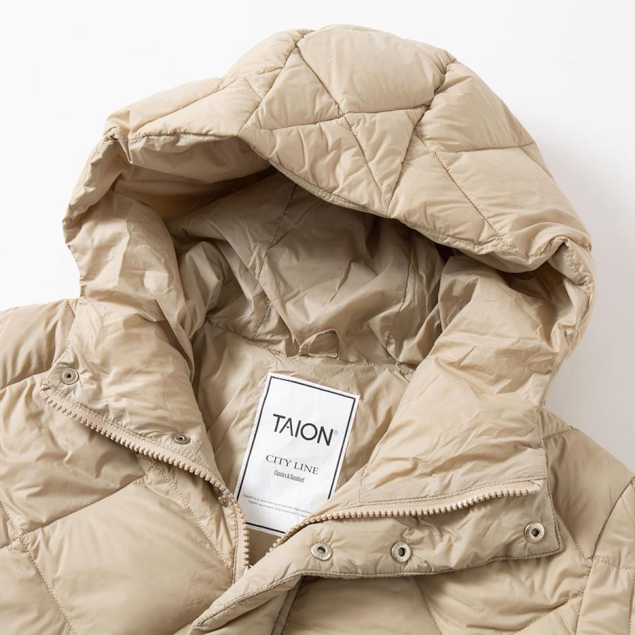 TAION（タイオン） シティ フード ロング ダウン ジャケット TAION
