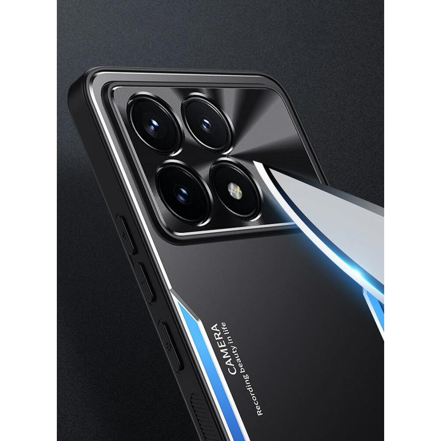 Poco X6 Pro ケース 衝撃に強いTPU+アルミ背面パネル 金属の質感 2重