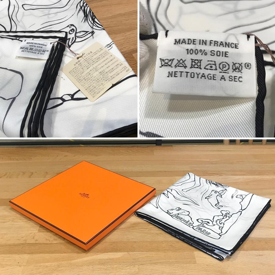 HERMES（エルメス） 【新品未使用】 カレ90 千と一のウサギ ブラン