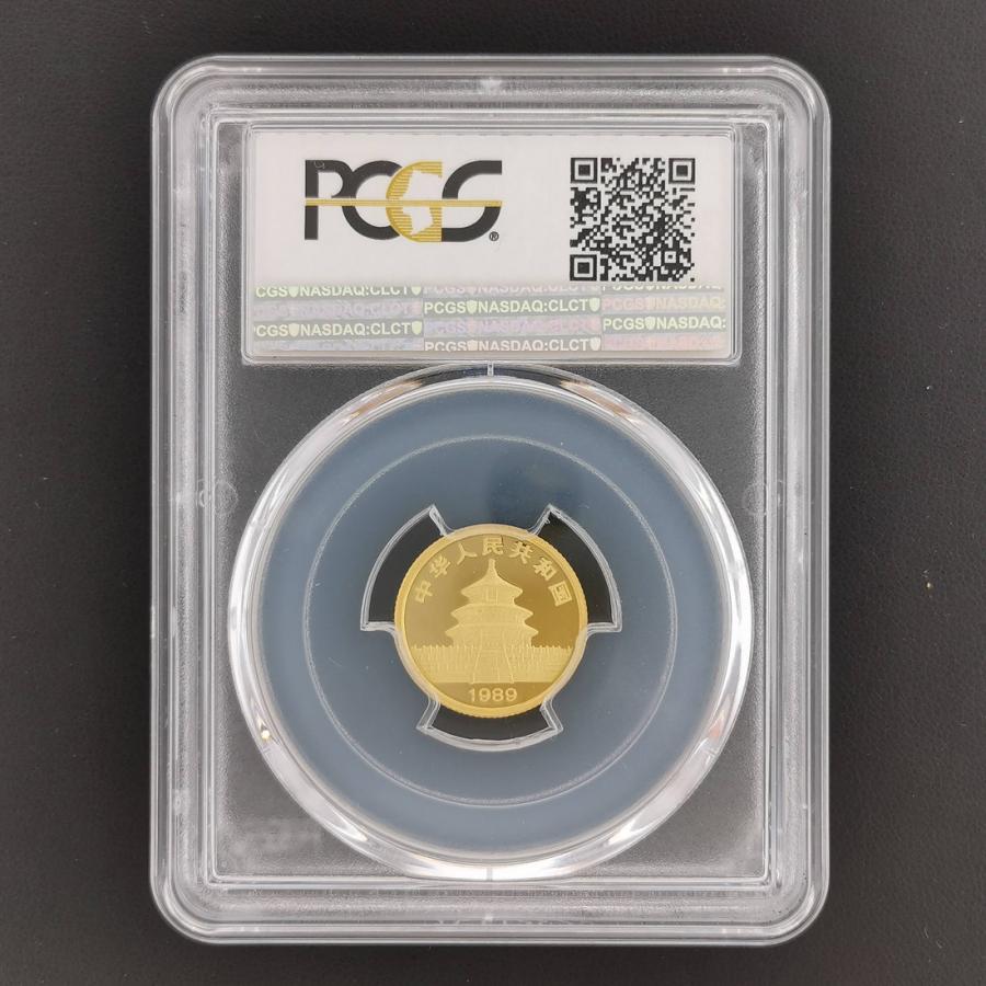 China 中華人民共和国 10元 1/10oz パンダ 金貨 1989-P スラブ入り