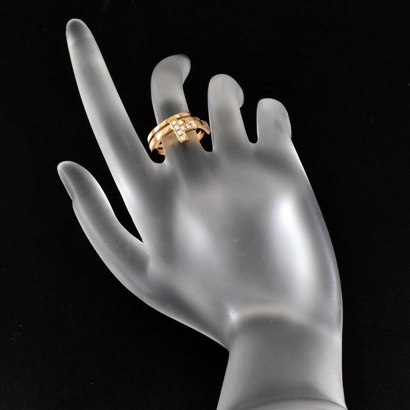 Tiffany T ティファニー Tスクエアラップリング 7号 K18PG 合計0.1ct