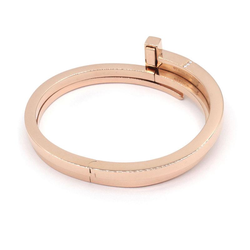 Tiffany T ティファニー Tスクエアラップバングル K18PG ピンク