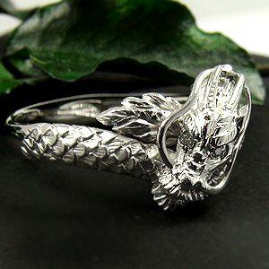 男性プラチナリングドラゴン龍ダイヤモンド0.01ctメンズリングPT900