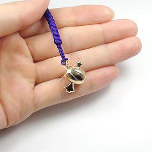 18金 キーホルダー すず 打出小槌 根付 K18 鈴 携帯ストラップ 長寿