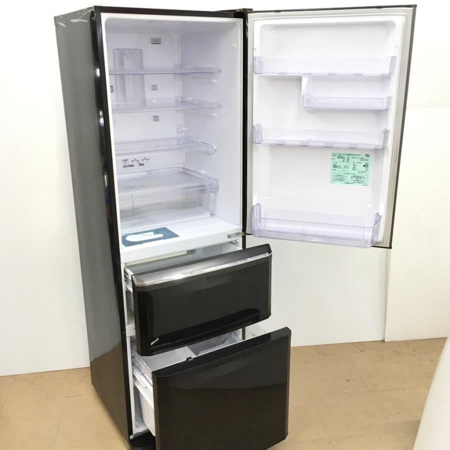 三菱（MITSUBISHI） 中古 370L 3ドア冷蔵庫 MR-C37X-B 2014年製 黒 右