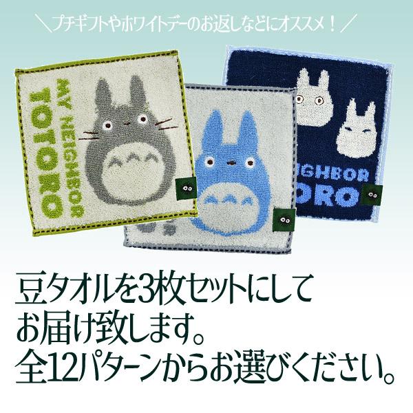 スタジオジブリ メール便OK ジブリキャラクター 豆タオル3枚セット(全