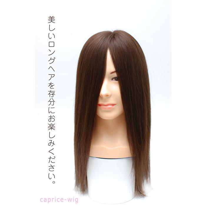 人毛ウィッグ 自然 医療用 ロング ストレート プレーン 未カット 部分