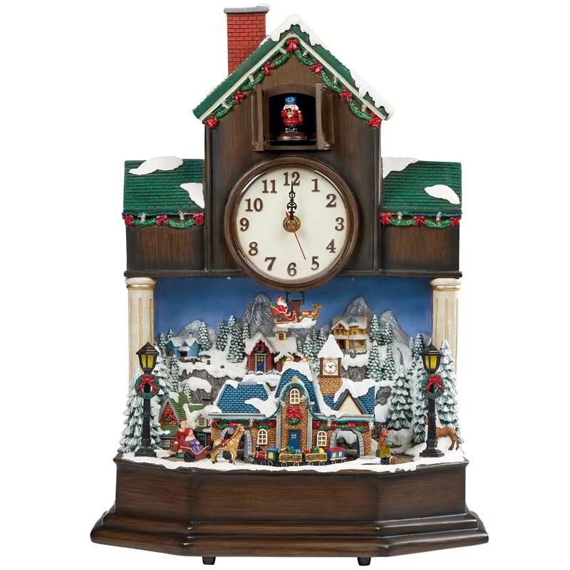 コストコ アニメイテッド クロック 置時計 北欧 クリスマスソング収録