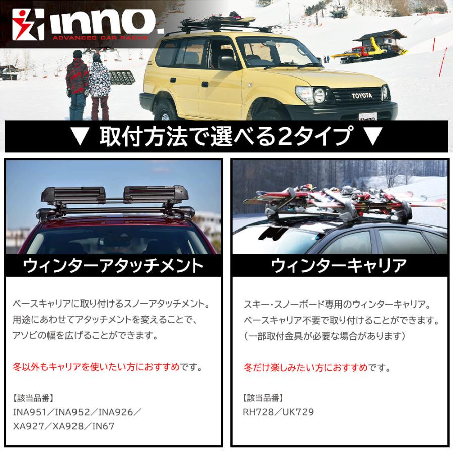 INNO 車 スノボ スキー キャリア 冬 inno ウインター XA927 グラビティ