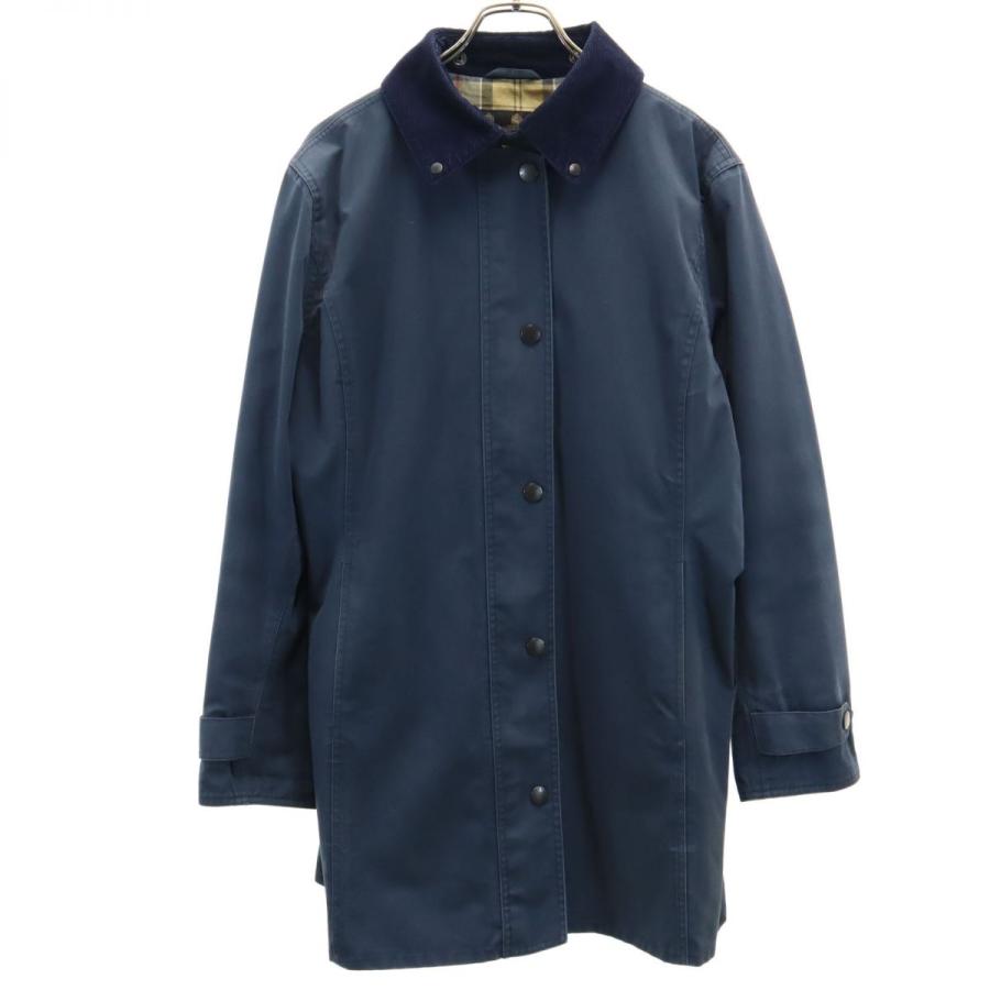 Barbour（バブアー） 襟コーデュロイ ロングコート 12 ネイビー