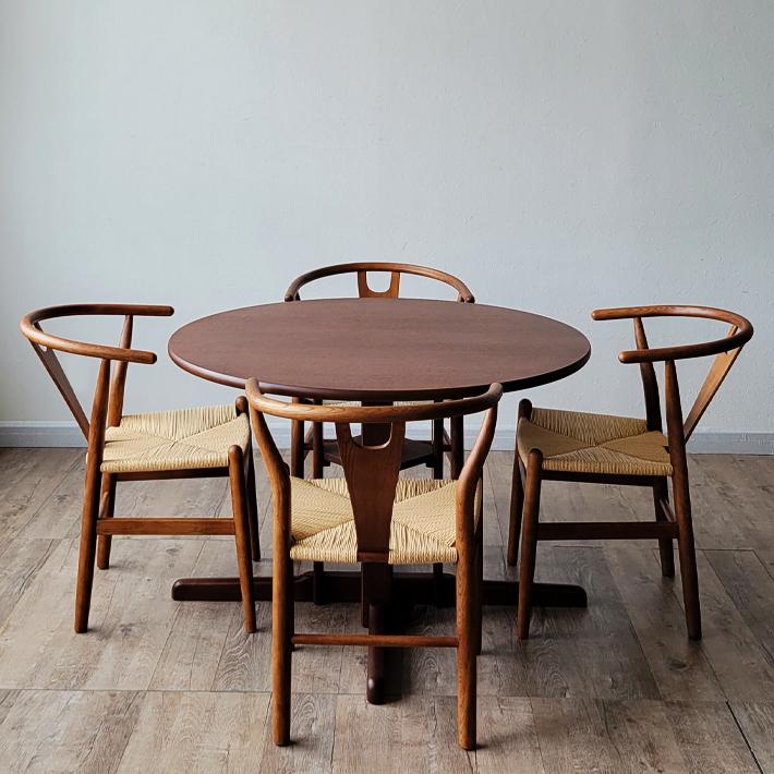 ダイニングテーブルセット 5点セット 丸テーブル 直径110cm 円卓