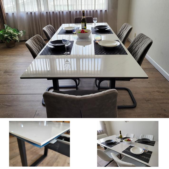 セラミックテーブルセット 伸縮 伸張式ダイニングテーブル ダイニング