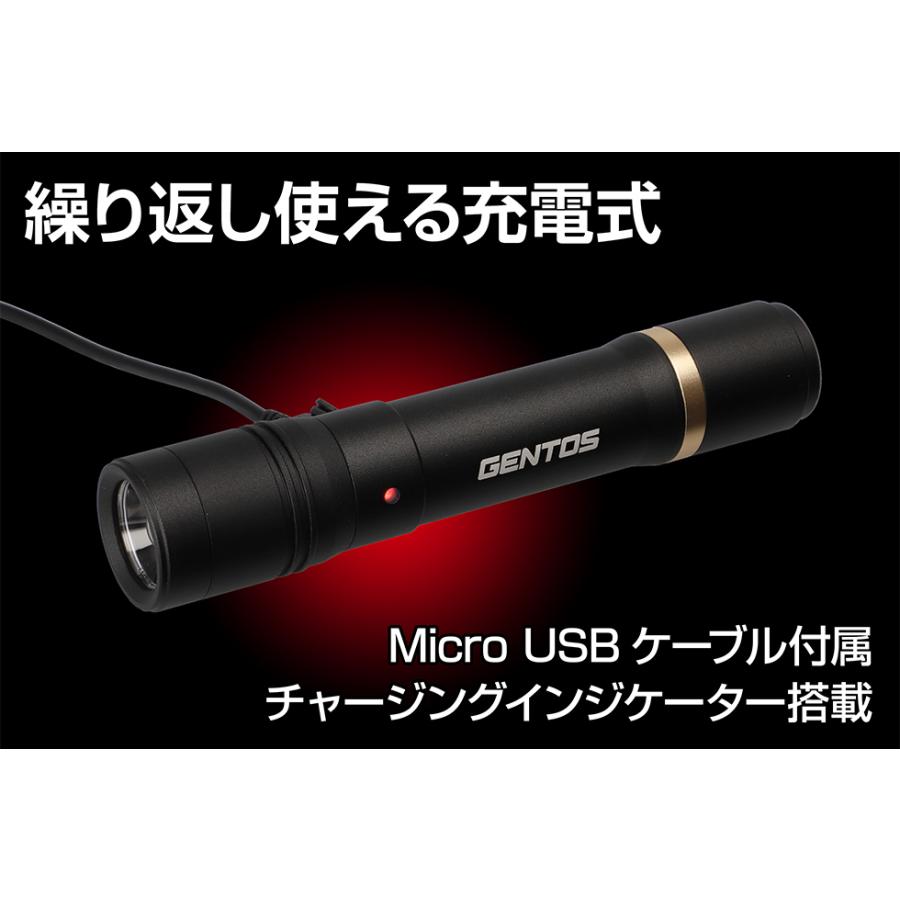 GENTOS（ジェントス） LED 懐中電灯 USB充電式 RX-286R 【明るさ600