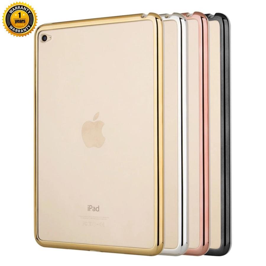 iPad Air/iPad Air 2用クリアソフトケース透明シリコンメタルメッキ