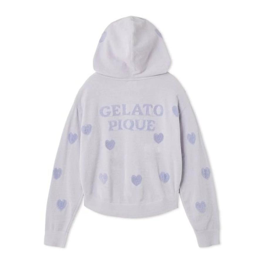 gelato pique（ジェラートピケ） ハートジャガード クロップドパーカー