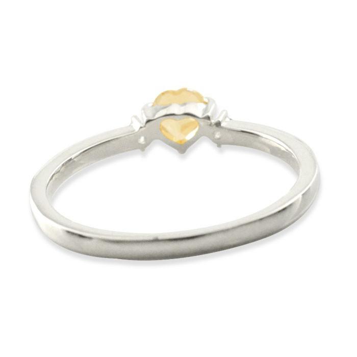 リングダイヤモンド プラチナ ハート 指輪 シトリン ハートモチーフ