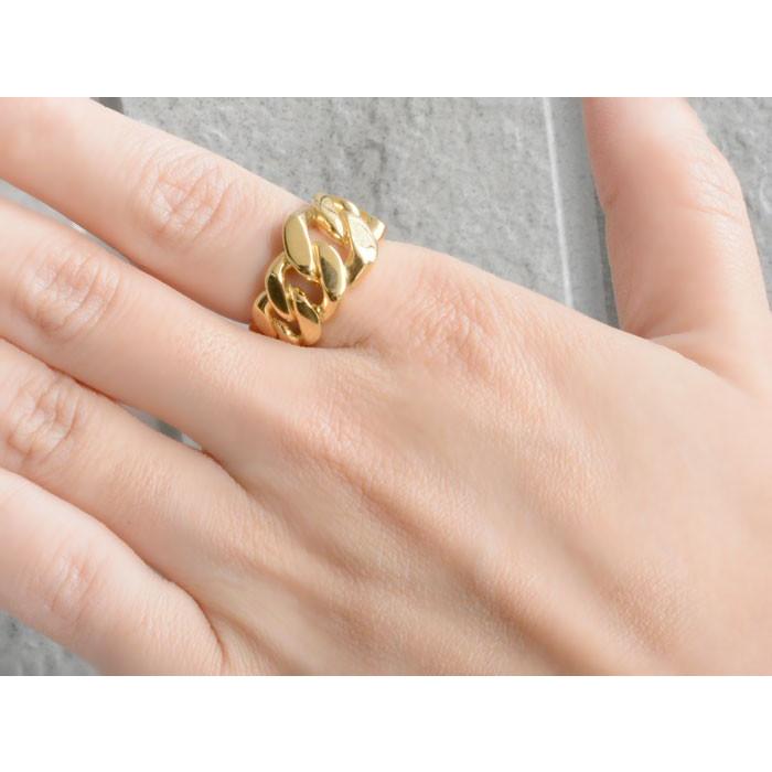 18金 メンズ リング 幅広 喜平リング k18 指輪 キヘイ 18k 地金リング