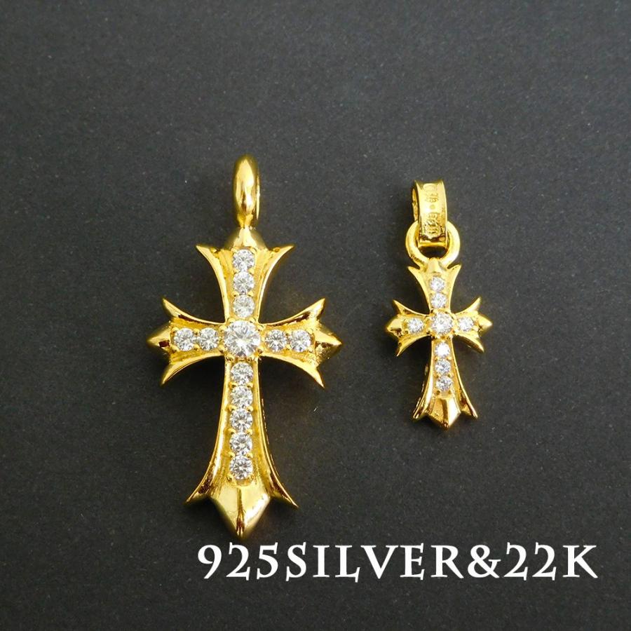 ネックレス ペンダント ゴールド 金 ジルコニア 十字架 クロス