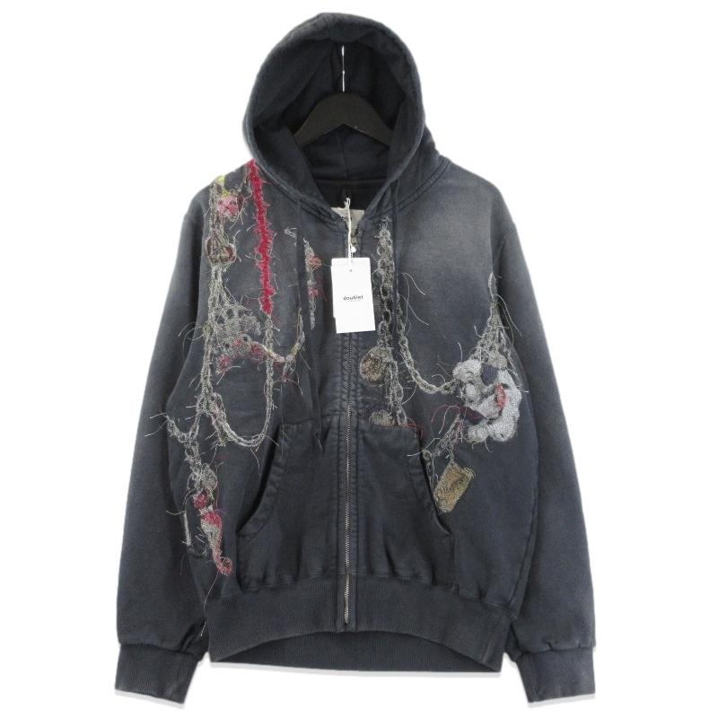 未使用 doublet ダブレット EMBROIDERED CHAIN ZIP-UP HOODIE