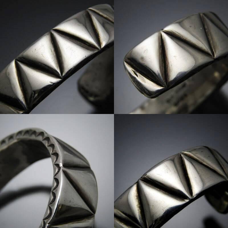 極美品 ペリーショーティ／シルバー バングル 4面スタンプ サン