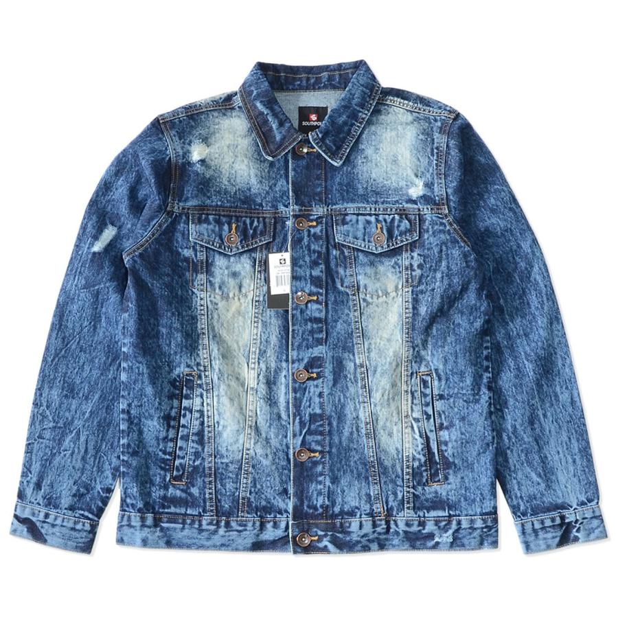 SOUTH POLE（サウスポール） デニムジャケット ウォッシュ ダメージ