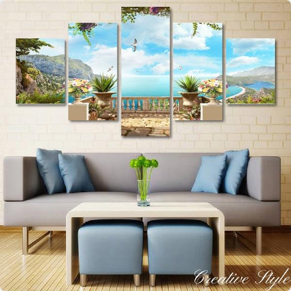 インテリア アートパネル エーゲ海の風情 絵画 油絵風 壁飾り