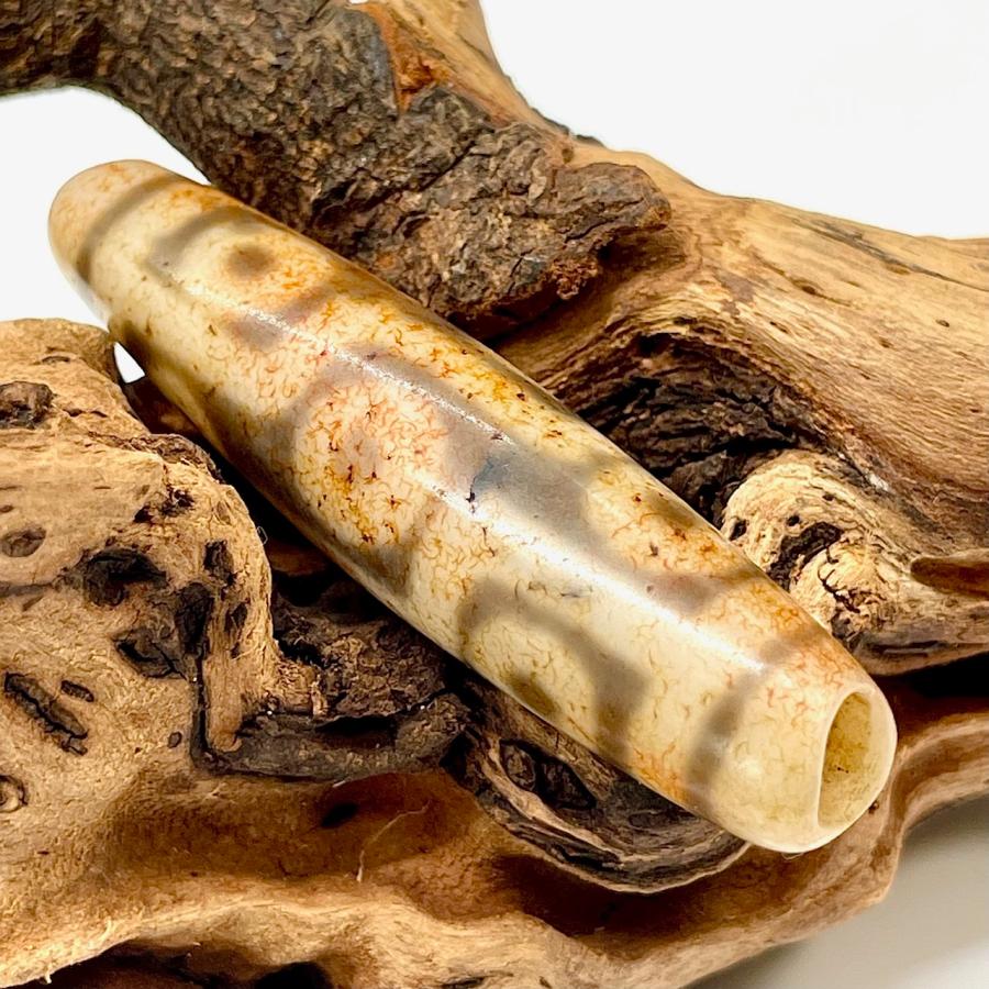 本物 九眼天珠 朱砂 s737 老天珠 古代チベット ジービーズ 54.2mm