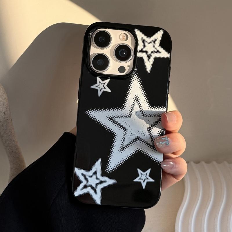 Y2K 白黒 スター 星 シンプル クール スマホケース 全機種対応 iPhone