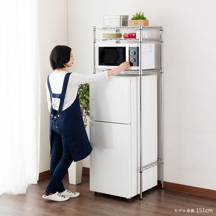 DOSHISHA（ドウシシャ） 冷蔵庫ラック 幅60 キッチンラック スリム