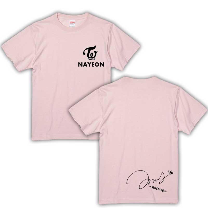 ナヨン TWICE トゥワイス カラー Tシャツ ベビーピンク 男女兼用 綿100