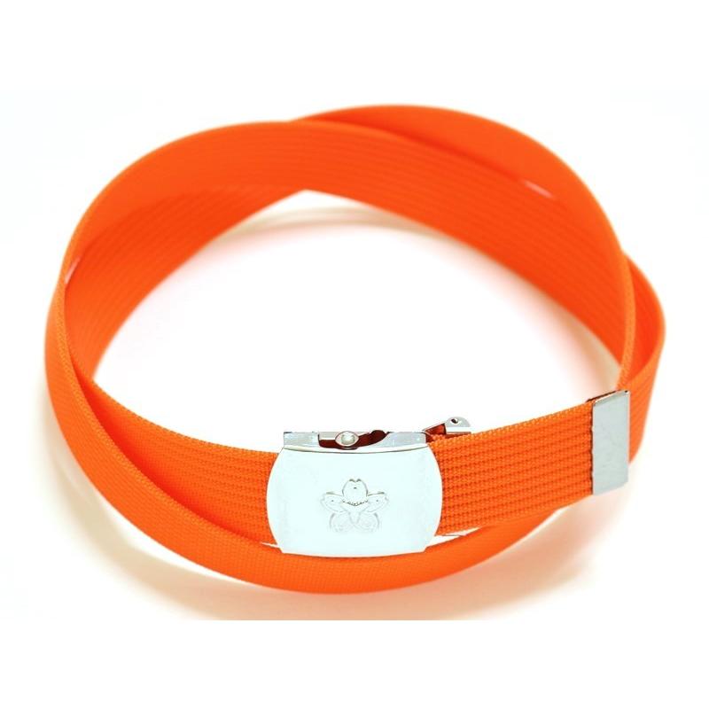 オレンジ 32ミリ ナイロン 消防団ローラーバックルベルト フルサイズ