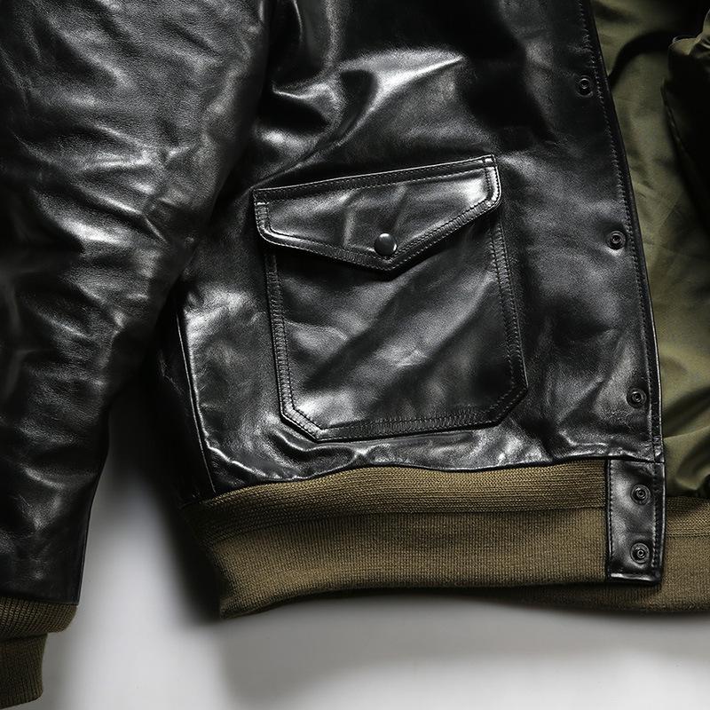 レザージャケット 本革 メンズ 馬革バイクジャケット フライト