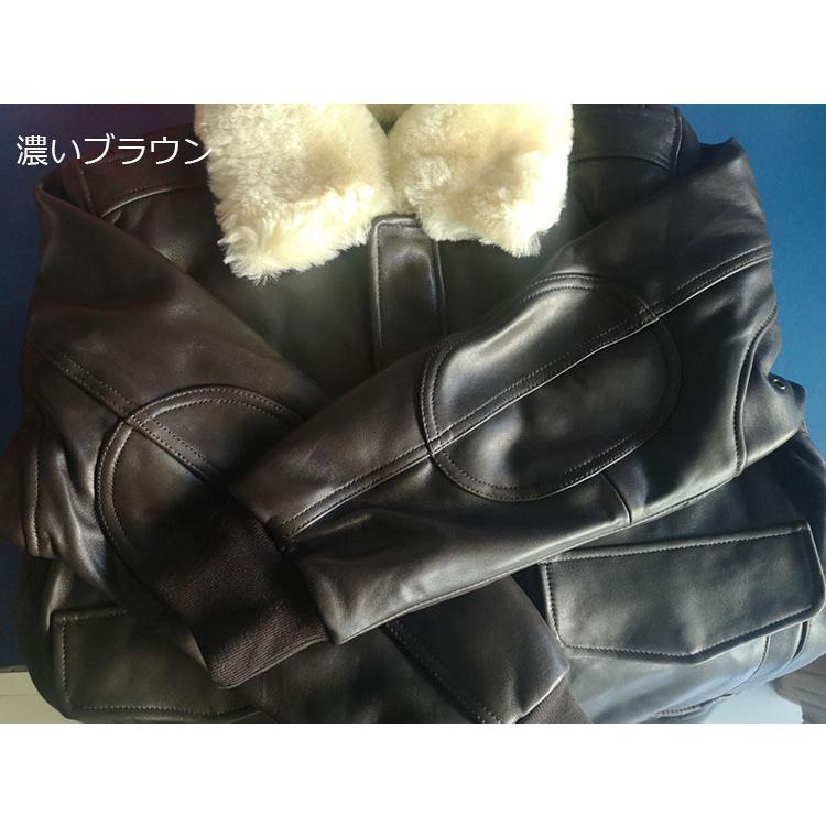 レザージャケット フライトジャケット メンズ 羊革ジャケット シープ