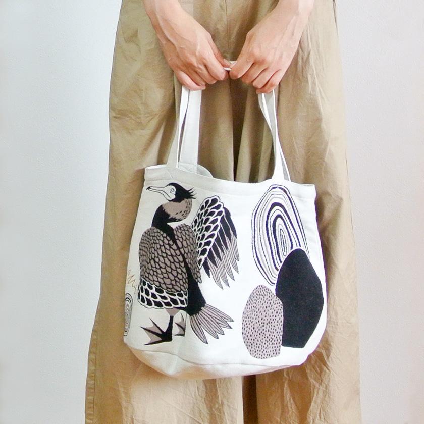 トートバッグ 川ほとりのニンマリのウたち moritaMiW 綿100% 川鵜