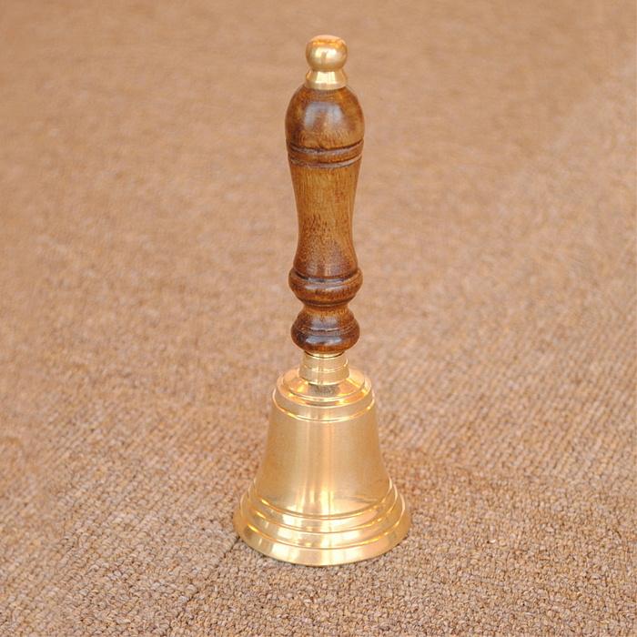 ハンドベル おしゃれ 真鍮製 ベル アンティーク調 木製 呼び鈴 雑貨