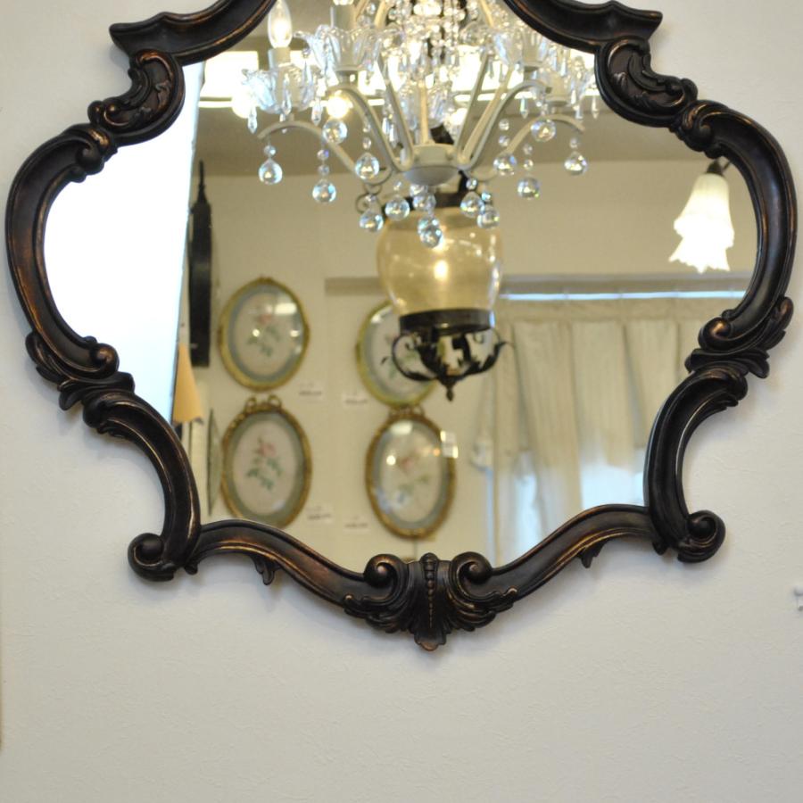 壁掛けミラー カービングウォールミラー アンティーク調 鏡 大きい鏡