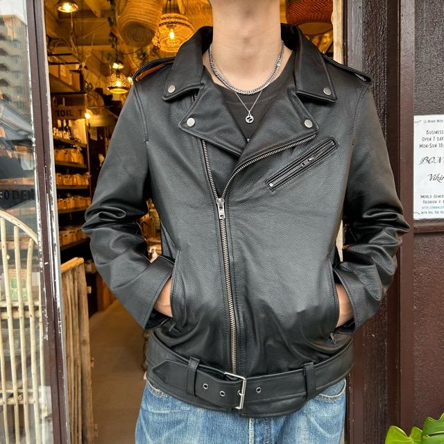 TOPANGA Men's ダブルライダースレザージャケット L XL XXL ベルト付き