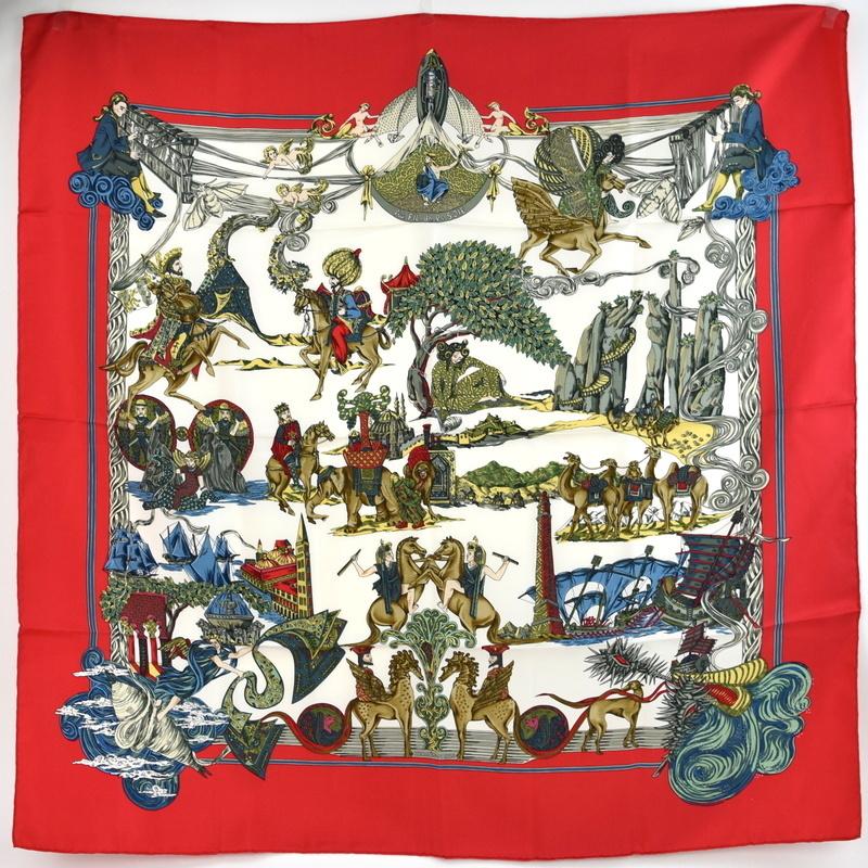 HERMES（エルメス） スカーフ 大判 スクエア シルク100％ カレ90 au