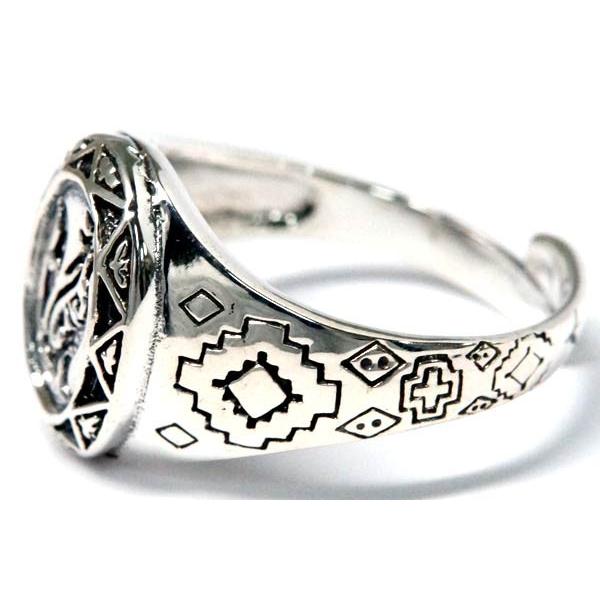 Indian Jewelry シルバー925 リング ウルフ 狼 スター 星 インディアン