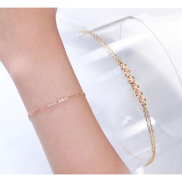 ブレスレット レディース ダイヤモンドブレスレット ピンクゴールド