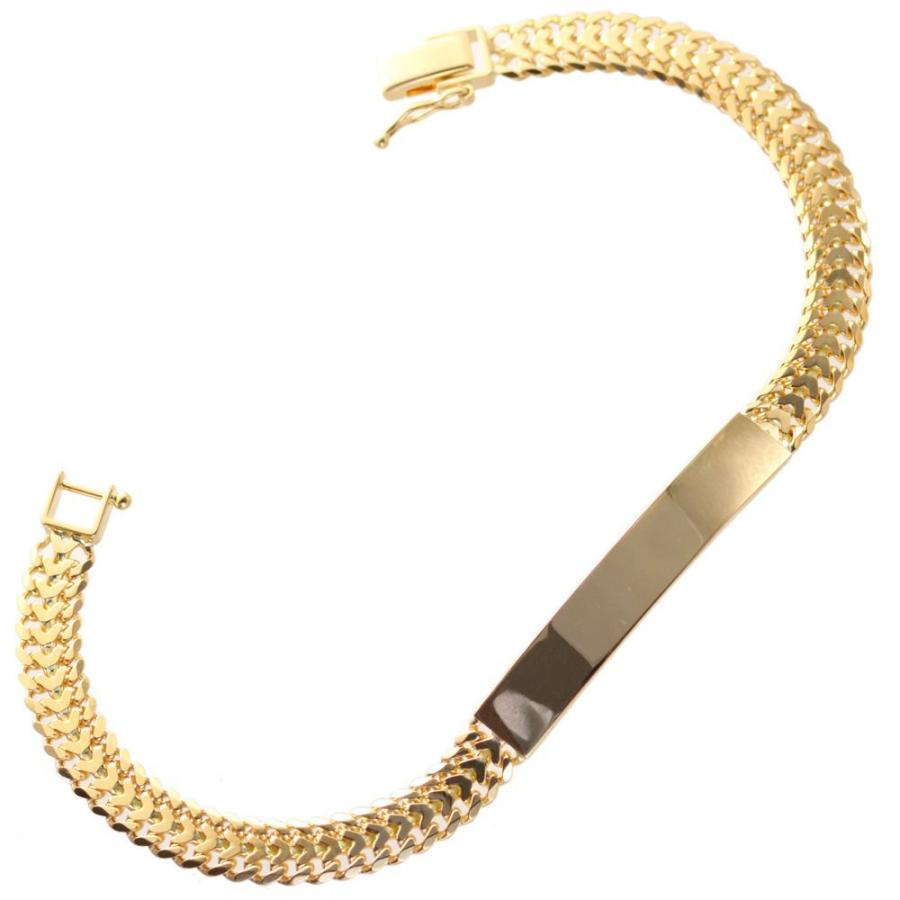 ブレスレット メンズ K18 18金 ゴールド 喜平 プレート ハート