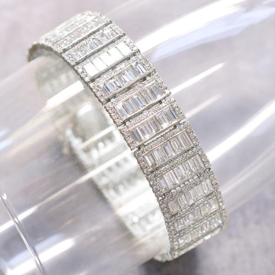 ブレスレット メンズ 18金 18k K18WG ダイヤモンド 18カラットup