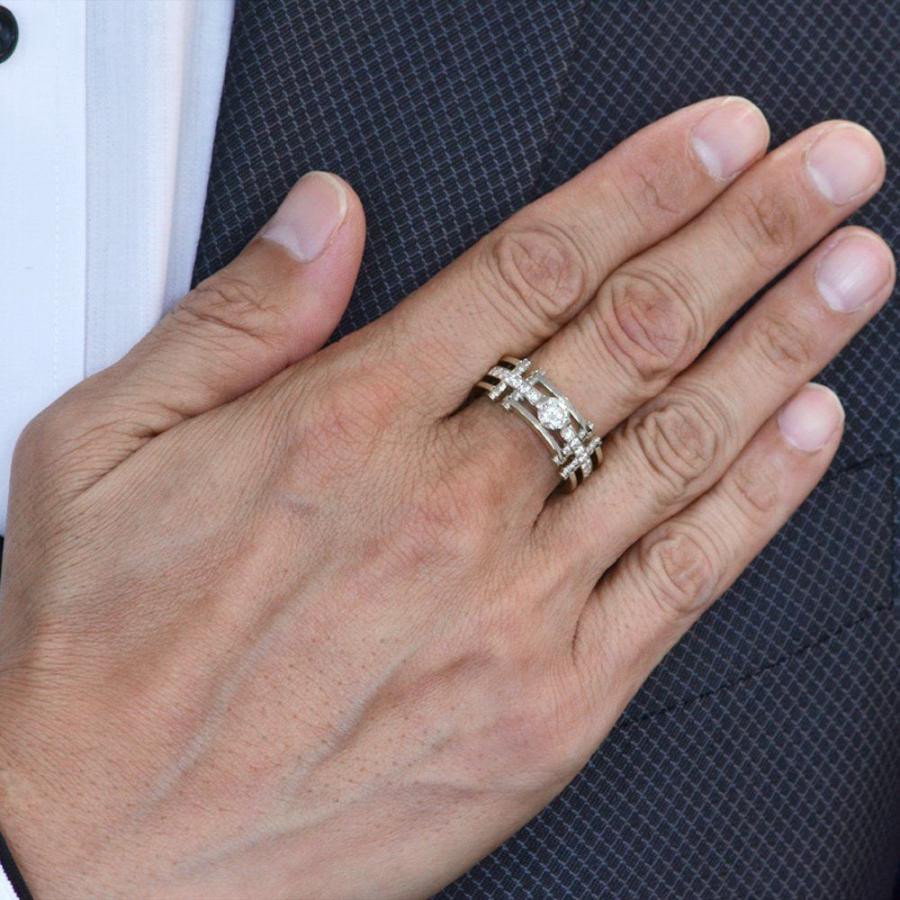 指輪 メンズリング プラチナ Pt900 ダイヤモンド メンズ リング 男性