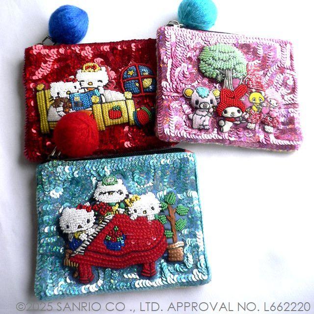 tamao world（タマオワールド） スパンコール 刺繍 ポーチ SANRIO